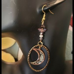Handmade Flower Moon Dangling Earrings